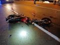 La moto accidentada en la parroquia redondeada de Cesantes (Pontevedra)