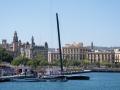 Vistas durante un recorrido en barca 'golondrina', a 23 de julio de 2024, en Barcelona, Catalunya (España). Durante el recorrido, se ha visto la transformación del Puerto de Barcelona y las bases de los equipos de la Copa América de Vela. La Copa América 2024 será la edición número 37 de la Copa América de Vela y se disputará del 12 al 20 de octubre en Barcelona, España.