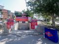 Estación de metro de Begoña cerrada durante las obras de la línea 10 de Metro entre las estaciones de Chamartín y Fuencarral,