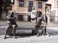 Don Quijote y Sancho Panza en la casa natal de Cervantes en Alcalá de Henares