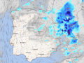 Mapa de nubes, precipitaciones y nieve