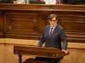 El presidente de la Generalitat, Salvador Illa, durante su comparecencia en el Parlament