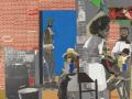 Fragmento de 'Domingo después del sermón', de Romare Bearden, en la exposición 'La memoria colonial en las colecciones Thyssen-Bornemisza'