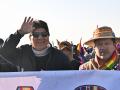 El expresidente de Bolivia, Evo Morales, durante una marcha de protesta