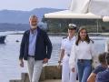 King Felipe VI, Queen Letizia and Princess Leonor eat at a restaurant in Villagarcia, September 28, 2024