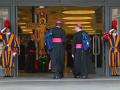 Bishops arrive at the Second Session of the 16th Ordinary General Assembly of the Synod at the Paul VI audience hall on October 2, 2024 in The Vatican. (Photo by Andreas SOLARO / AFP)