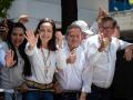 La líder opositora venezolana, María Corina Machado, durante una manifestación de la oposición, en Caracas (Venezuela)