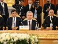 Shavkat Mirziyoyev, presidente de la República de Uzbekistán durante su visita a Moscú