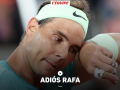 L'Equipe le ha dedicado toda la portada de su web a Rafa Nadal con un mensaje corto pero con fuerza: "Adiós Rafa"