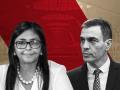 Delcy Rodríguez y Pedro Sánchez