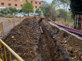 Canalización del suministro eléctrico en el colegio La Aduana