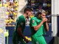 Arana celebra el 0-1 que le dio los tres puntos al Racing en su visita a Cádiz