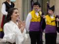 La jugadora de bádminton Carolina Marín a su llegada al Hotel La Reconquista de Oviedo, ciudad donde el próximo viernes recogerá el Premio Princesa de Asturias de los Deportes