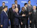 Vladimir Putin y demás mandatarios de la Cumbre de los BRICS en Kazán