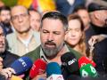 El presidente de Vox, Santiago Abascal, en la manifestación convocada por la sociedad civil en Madrid