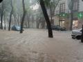 Estado de una calle en Jerez de la Frontera afectada por el temporal