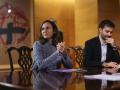 La secretaria general de Podemos, Ione Belarra, durante su reunión con el ministro Félix Bolaños