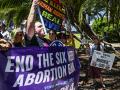 Manifestantes antiabortistas en Orlando, Florida