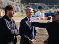 El alcalde de Arteixo, Carlos Calvelo (PP), junto al presidente de la Xunta, Alfonso Rueda, en el acto celebrado en Langosteira