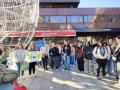 Concentración de estudiantes en Vigo, con motivo de la huelga