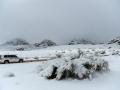 Nieve en pleno desierto en Arabia Saudí