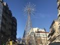 El árbol en la Puerta de Sol de Vigo desde donde se procederá a la inauguración de las luces