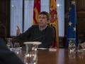 El presidente de la Generalitat Valenciana, Carlos Mazón, durante un pleno del Consell