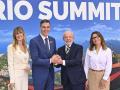 Pedro Sánchez y su mujer junto al presidente de Brasil y la primera dama