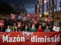 Manifestación contra mazón, en la plaza del Ayuntamiento de Valencia