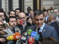 Pedro Sánchez atiende a los medios en el Congreso