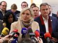 Marine Le Pen a su salida del juicio