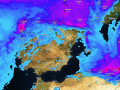 Mapa de precipitación acumulada para el próximo fin de semana