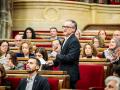 El portavoz parlamentario de ERC, Josep Maria Jové, durante su intervención en el pleno del Parlament