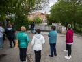 Varias personas en el exterior del Convento de Belorado
