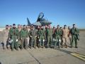 Imagen de familia del destacamento Paznic del Ejército del Aire y el Espacio en Rumanía junto a un Eurofighter