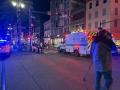 Una ambulancia en la calle de Nuevo Orleans donde ocurrió el arrollamiento masivo
