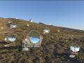 Recreación de la red de telescopios Cherenkov que se van a ubicar en la isla de La Palma