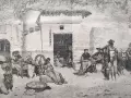Grabado de representación de los gitanos itinerantes