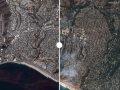 Antes y después de la ciudad de Los Ángeles tras los incendios