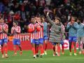 Los jugadores del Atlético de Madrid festejan la victoria ante Osasuna