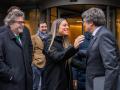 Los miembros de la cúpula de Junts, el viernes en Bélgica