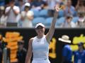 Paula Badosa of Spain celebra la victoria frente a Olga Danilovic