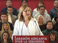 Pilar Alegría en un acto en del PSOE en Zaragoza