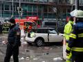 An injured person is transported on a stretcher by members of the emergency services work at the scene where a car drove into a crowd in the southern German city of Munich on February 13, 2025 leaving several people injured, police said. Munich police said on social media platform X that "several people were injured" after "a car drove into a group of people" in the centre of the Bavarian state capital. (Photo by Michaela STACHE / AFP)