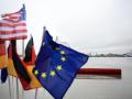 Las banderas de Alemania, Estados Unidos y la Unión Europea ondean en Múnich