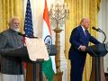 El presidente de Estados Unidos, Donald Trump, y el primer ministro indio, Narendra Modi