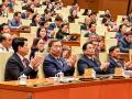 El presidente de Vietnam, Luong Cuong acompañado por la cúpula del Partido Comunista