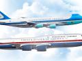 El actual Air Force One de EE.UU. y el diseño exterior del nuevo