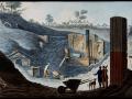 El descubrimiento del templo de Isis en Pompeya, enterrado bajo piedra pómez y otras materias volcánicas. Grabado coloreado de Pietro Fabris, 1776