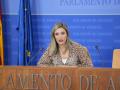 La número dos del PSOE andaluz y nueva portavoz socialista en el Parlamento, María Márquez, en rueda de prensa